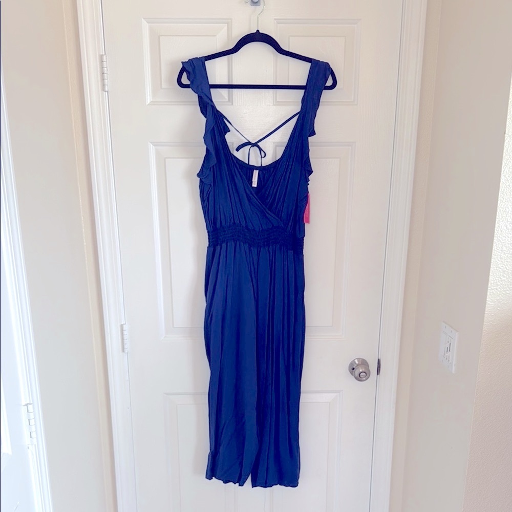 Elegant Blue Sleeveless Jumpsuit